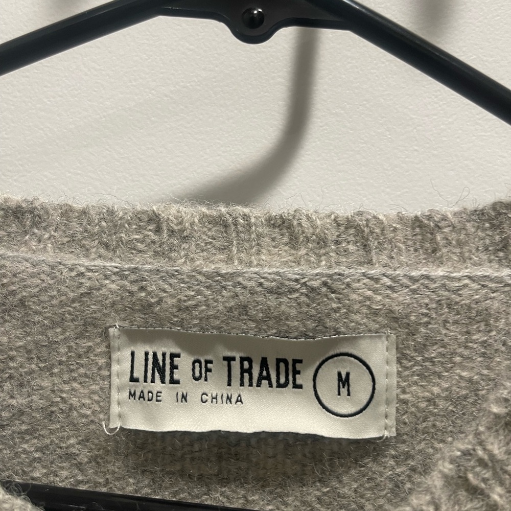 Line of Trade Men’s Gray The Mariner Shetland Wool Sweater Medium - Picture 2 of 8